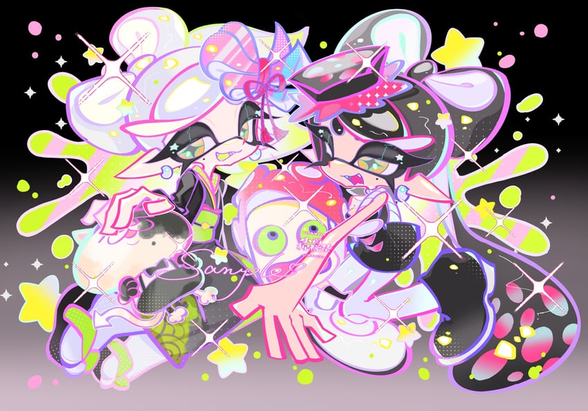 judd, marie, callie, and octotrooper (splatoon and 2 more) drawn by xiaoyunatie