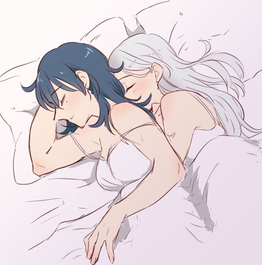 female byleth and edelgard von hresvelg (fire emblem and 1 more) drawn by riromomo