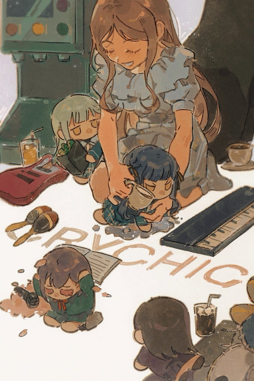 togawa sakiko, nagasaki soyo, shiina taki, wakaba mutsumi, and takamatsu tomori (bang dream! and 1 more) drawn by ochano