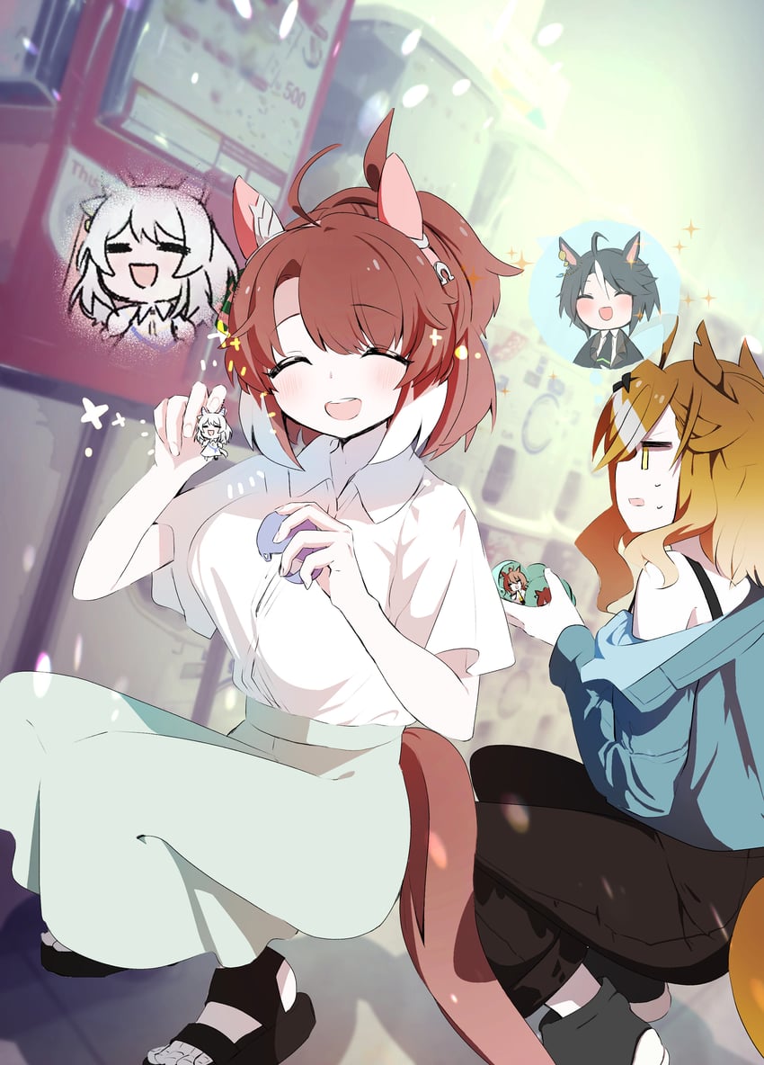 agnes tachyon, jungle pocket, dantsu flame, hishi miracle, and fuji kiseki (umamusume) drawn by ktgrtos