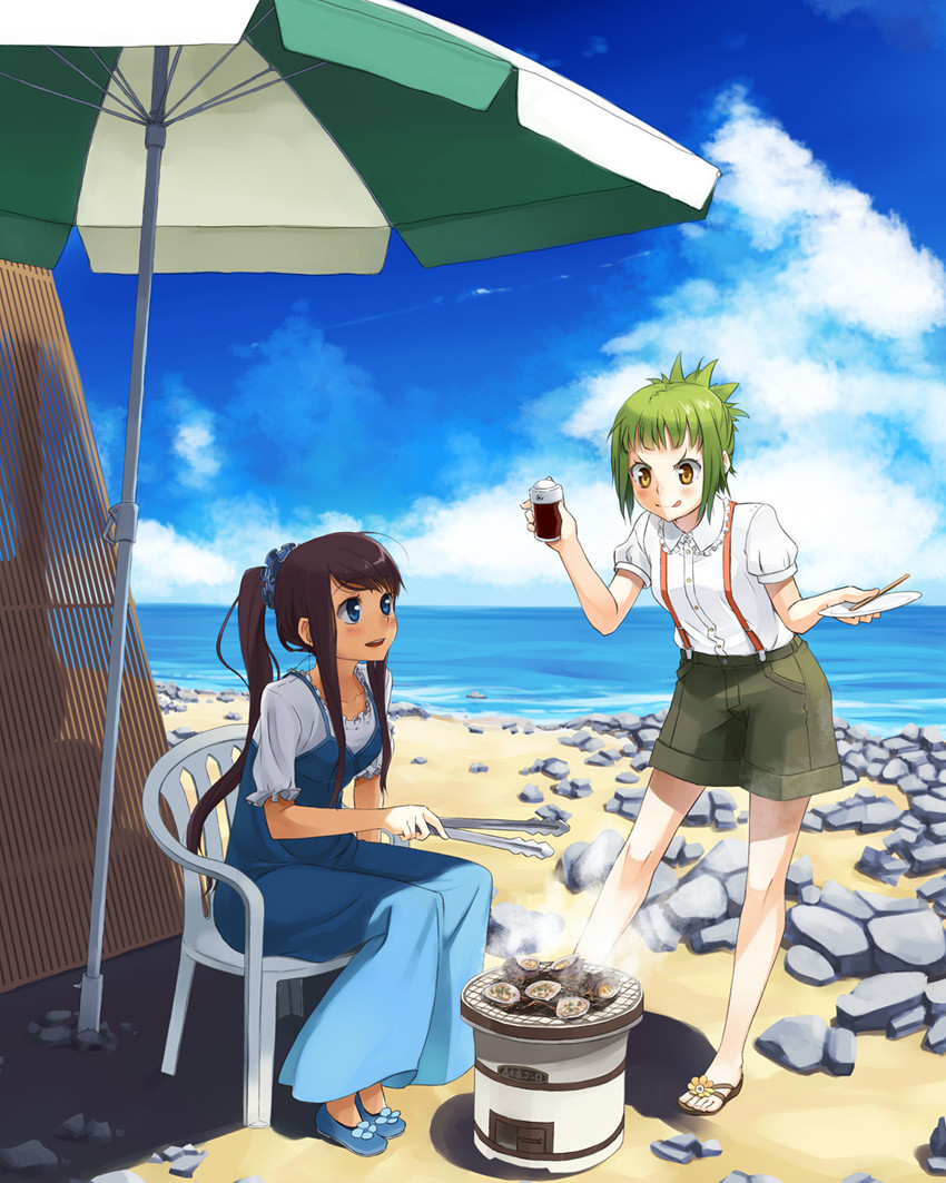 ooki futaba and kohinata hikari (amanchu!) drawn by oitsuki_(getsumen_diver)