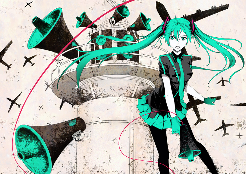 hatsune miku (vocaloid and 1 more) drawn by byakuya_reki