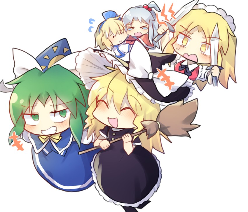 kirisame marisa, alice margatroid, shinki, mima, and yumeko (touhou) drawn by kuma_xylocopa