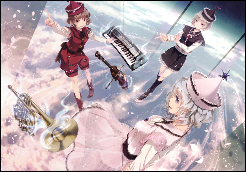 lunasa prismriver, merlin prismriver, and lyrica prismriver (touhou) drawn by miyuki_ruria