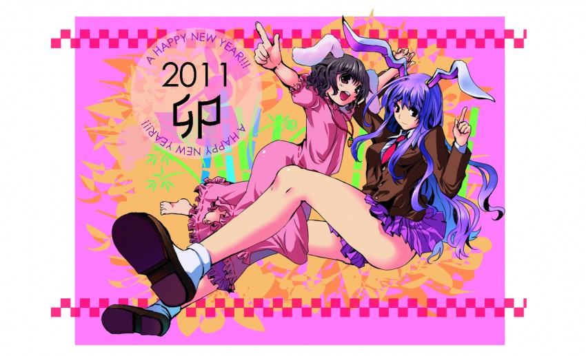 reisen udongein inaba and inaba tewi (touhou) drawn by kobanzame