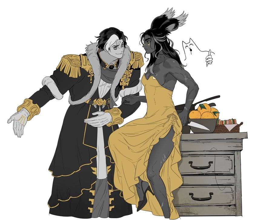 warrior of light and emet-selch (final fantasy and 1 more) drawn by 5altybitter5