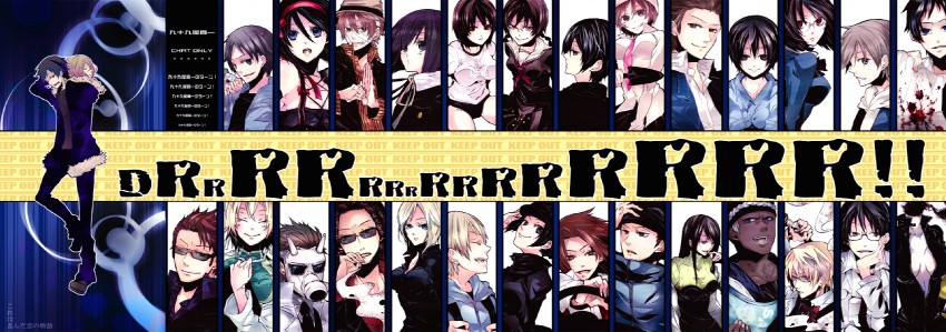 orihara izaya, sonohara anri, heiwajima shizuo, celty sturluson, ryuugamine mikado, and 23 more (durarara!!) drawn by hansode