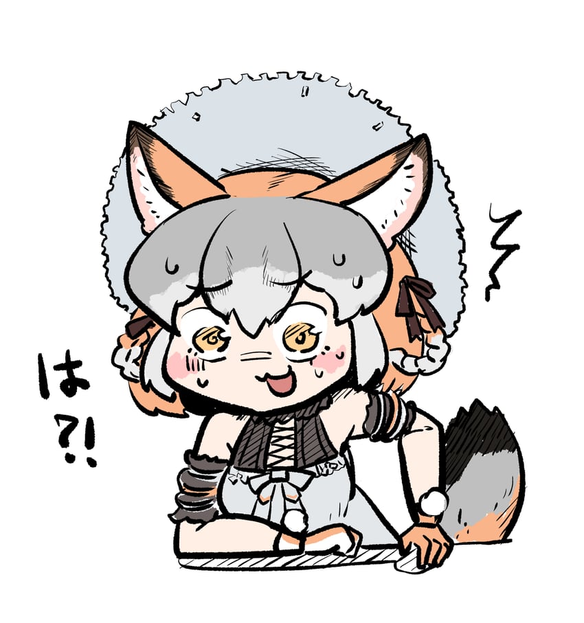 island fox (kemono friends and 1 more) drawn by john_(a2556349)