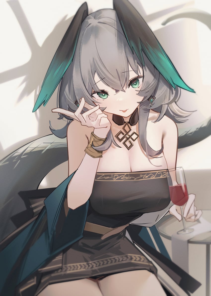 ho'olheyak (arknights and 1 more) drawn by chichi_guai