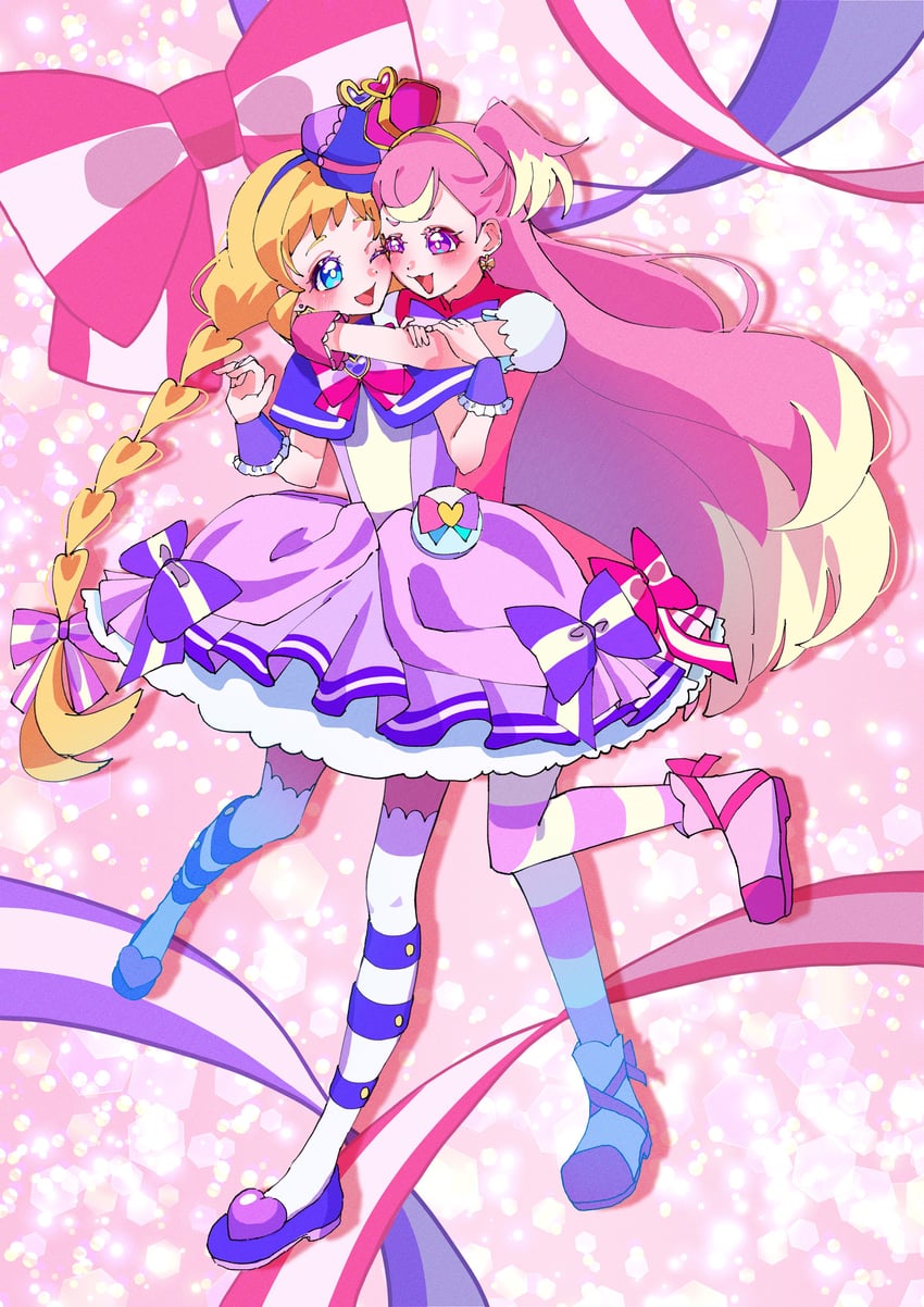 inukai komugi, inukai iroha, cure wonderful, and cure friendy (precure and 1 more) drawn by shunshoku_mikan