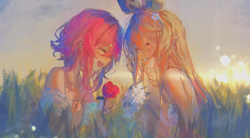 pomu rainpuff and rosemi lovelock (nijisanji and 1 more) drawn by betabeet