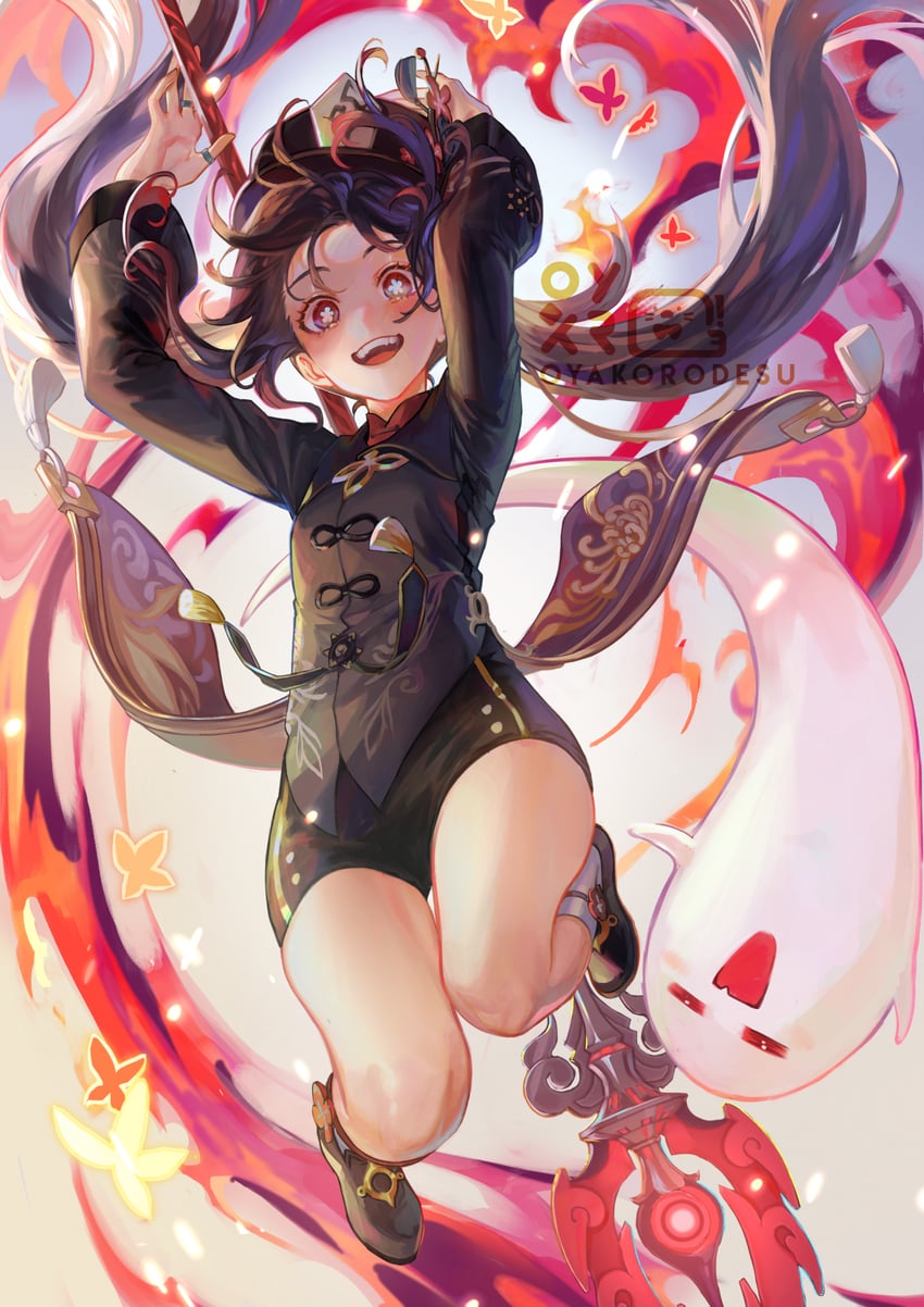 hu tao and boo tao (genshin impact) drawn by oyakorodesu