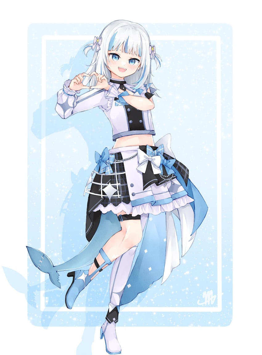 gawr gura (hololive and 1 more) drawn by ma_draws