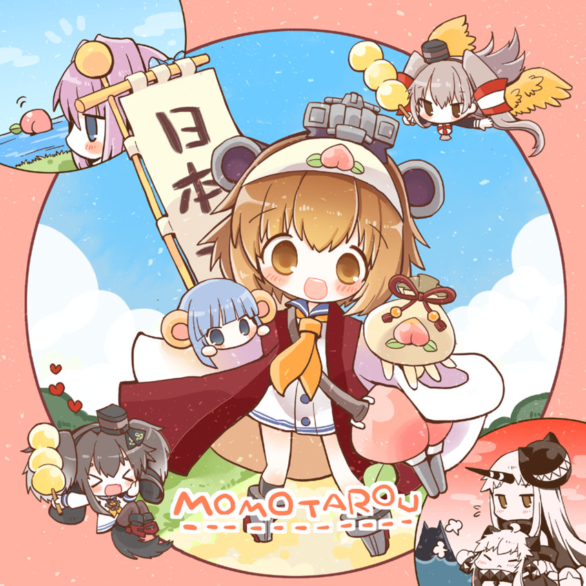 amatsukaze, yukikaze, northern ocean princess, shiranui, seaport princess, and 2 more (kantai collection and 1 more) drawn by wishbone