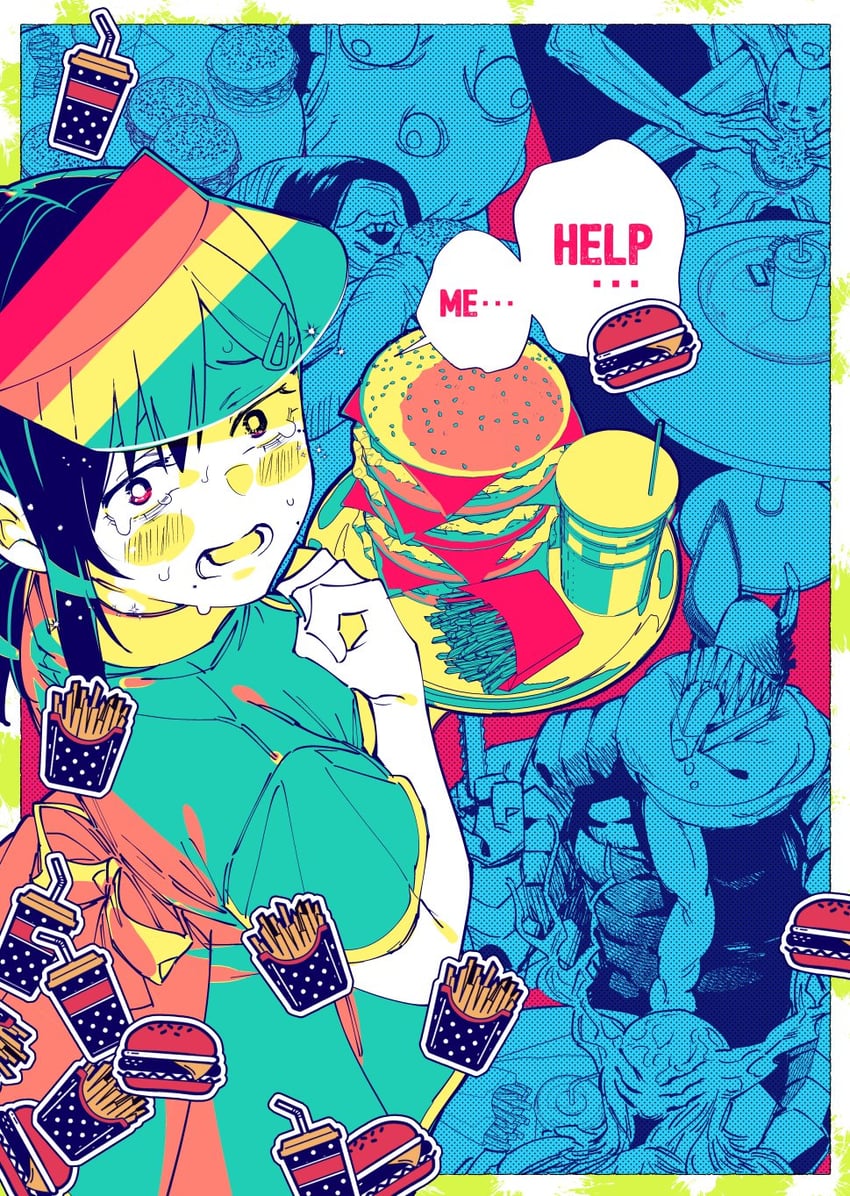 higashiyama kobeni, chainsaw devil, darkness devil, future devil, tomato devil, and 1 more (chainsaw man) drawn by kanitumuri