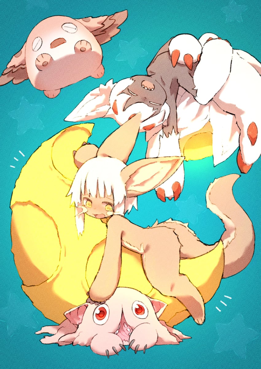 nanachi, faputa, mitty, and meinya (made in abyss) drawn by potapon