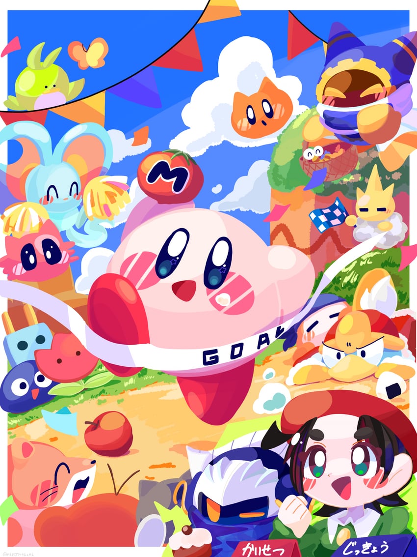 kirby, meta knight, king dedede, magolor, bandana waddle dee, and 13 more (kirby) drawn by omame_sakana