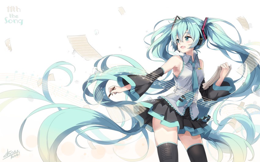 hatsune miku (vocaloid and 1 more) drawn by asahi_kuroi