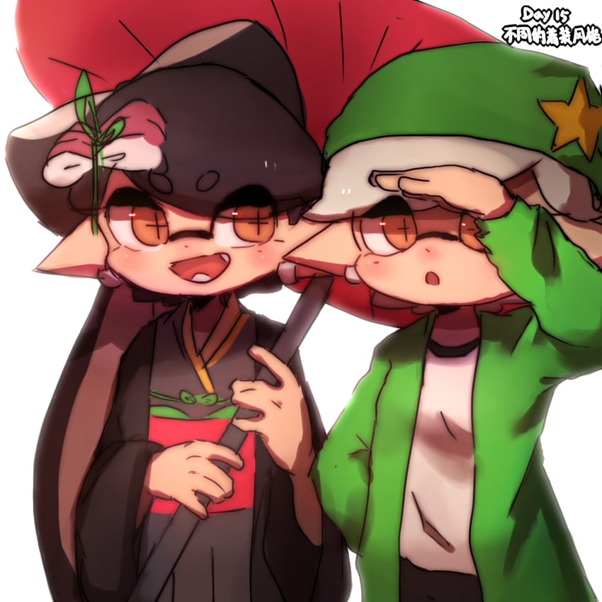 callie and marie (splatoon and 1 more) drawn by wuju59