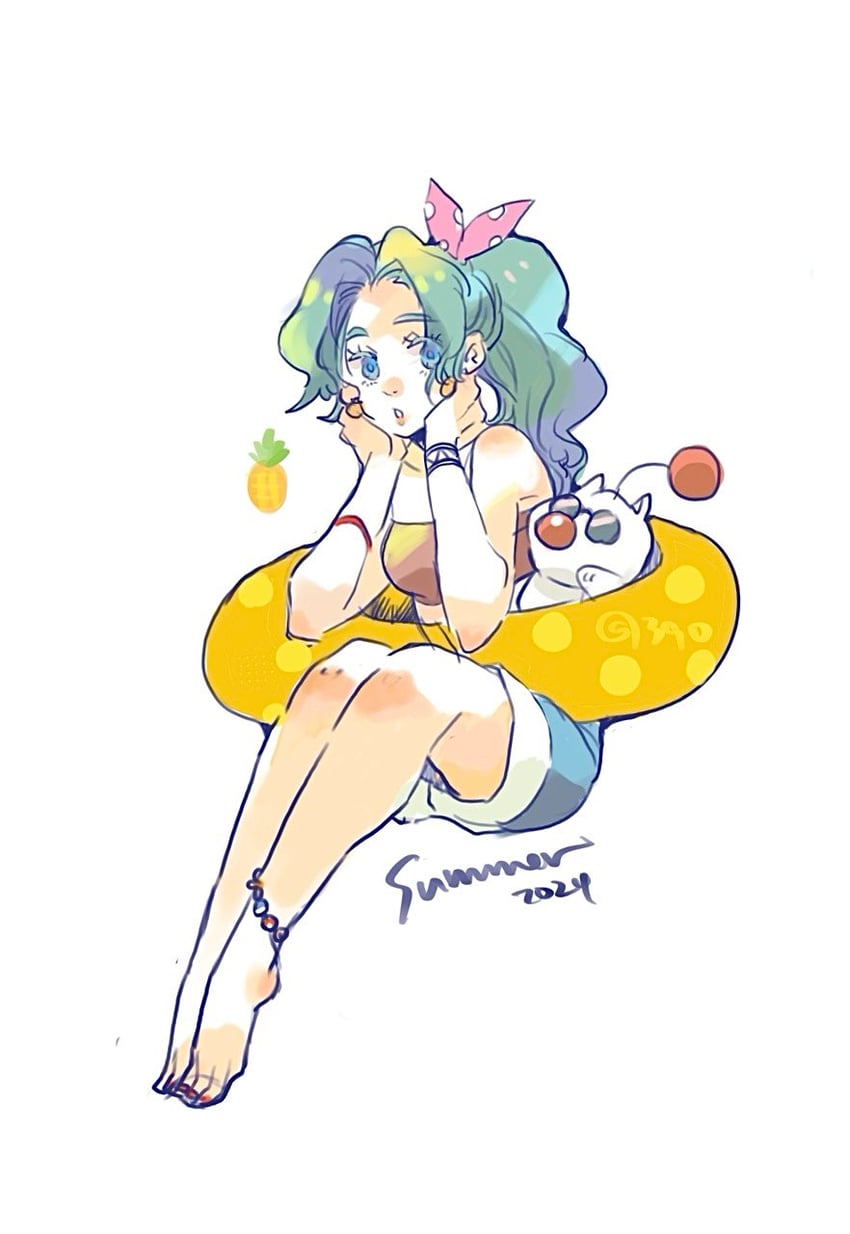 terra branford and moogle (final fantasy and 1 more) drawn by genpai39