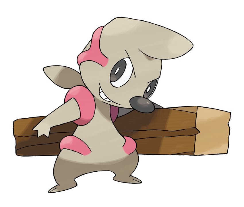 timburr (pokemon and 1 more) drawn by sugimori_ken