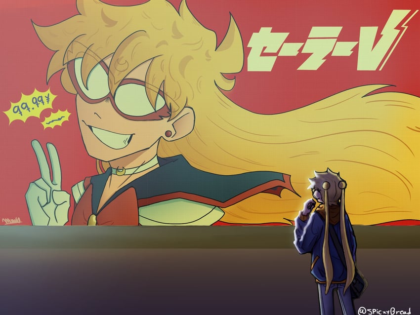 tsukino usagi, aino minako, and sailor v (bishoujo senshi sailor moon) drawn by spicxybread