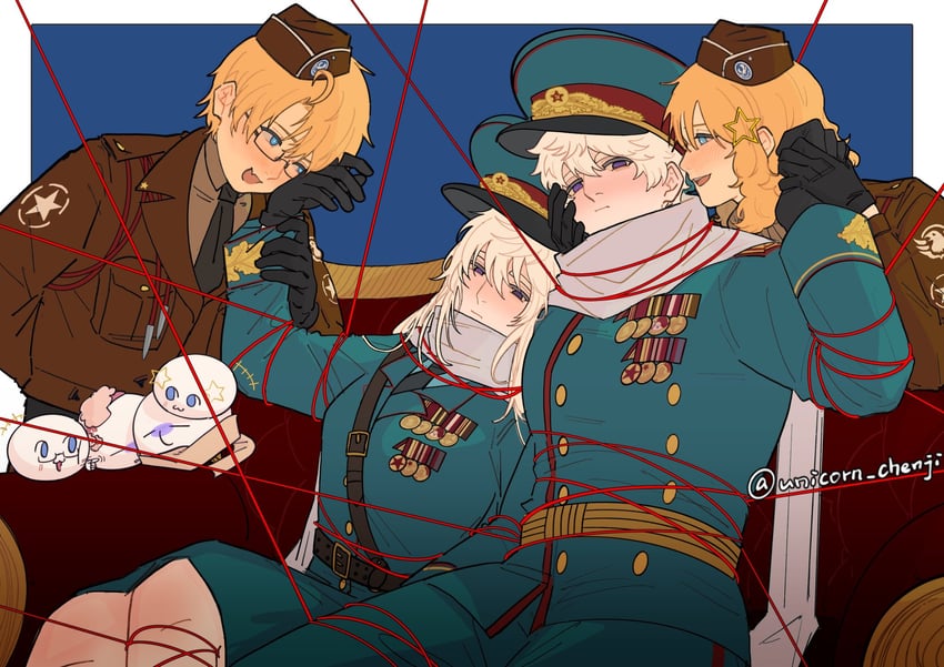 america and russia (axis powers hetalia) drawn by unicorn_chenji