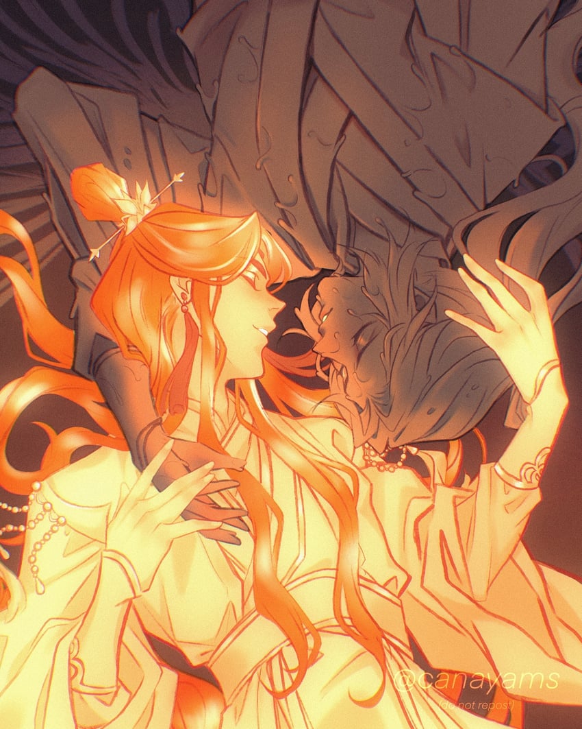 xie lian and mu qing (tianguan cifu) drawn by canayams