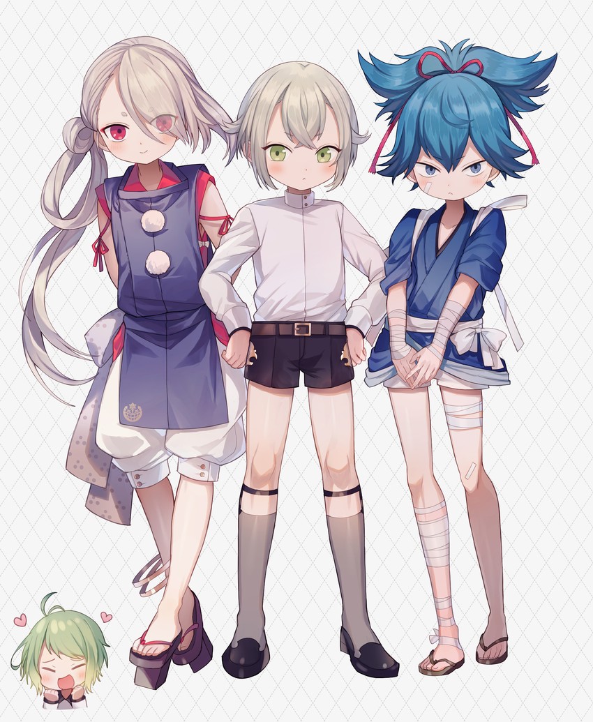 hotarumaru, sayo samonji, ima-no-tsurugi, and mouri toushirou (touken ranbu) drawn by abandon_ranka