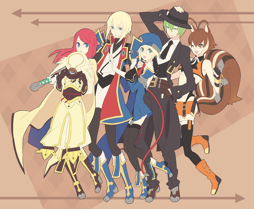 makoto nanaya, noel vermillion, jin kisaragi, tsubaki yayoi, and hazama (blazblue) drawn by shiki_(shikki46)