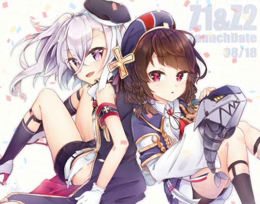 z1 leberecht maass and z2 georg thiele (azur lane) drawn by satsuki_meguru