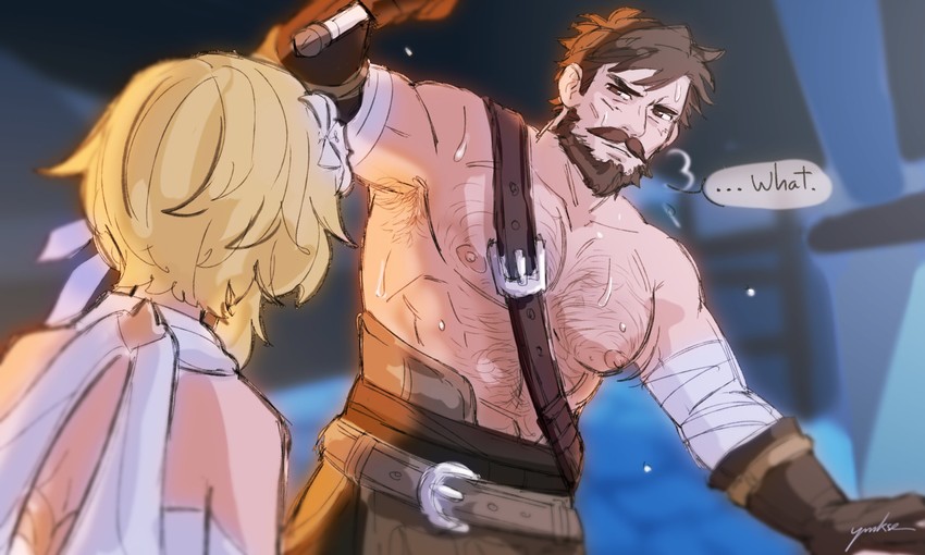 lumine and wagner (genshin impact) drawn by emi_(ymkse_art)