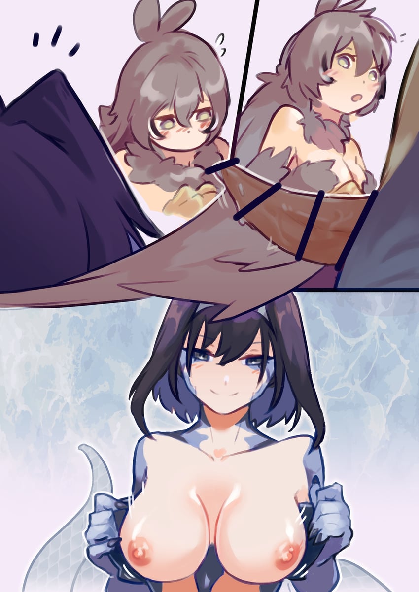 ouro kronii and nanashi mumei (hololive and 1 more) drawn by old-night