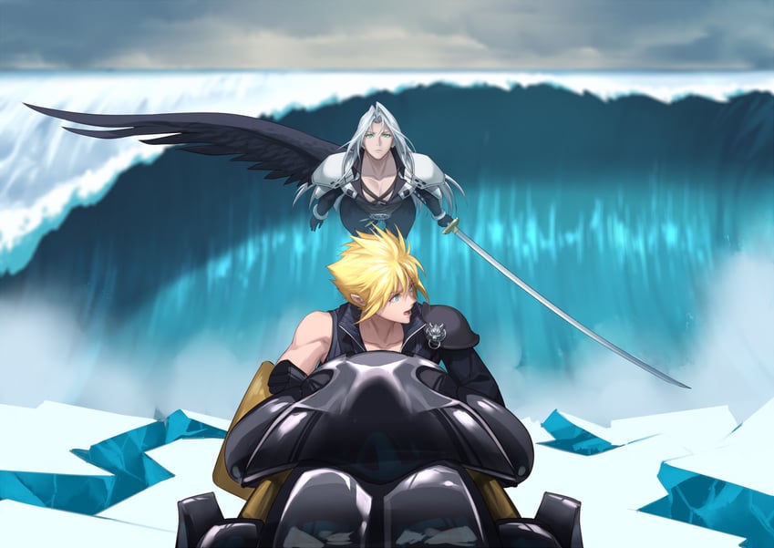 cloud strife and sephiroth (final fantasy and 2 more) drawn by eilinna