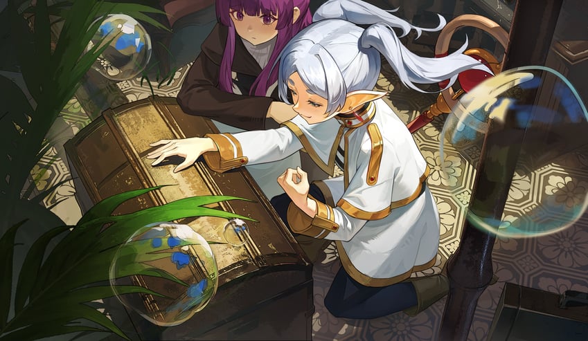 frieren and fern (sousou no frieren) drawn by tianqing_zhaoxue