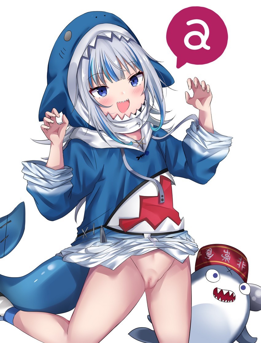 gawr gura and bloop (hololive and 1 more) drawn by shiki_(catbox230123)