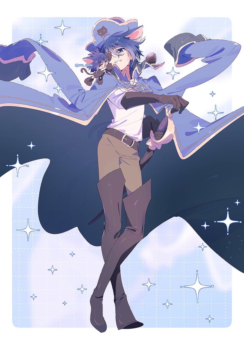 tsukiyomi ikuto, yoru, and seven seas treasure (shugo chara!) drawn by serizawa_serizane