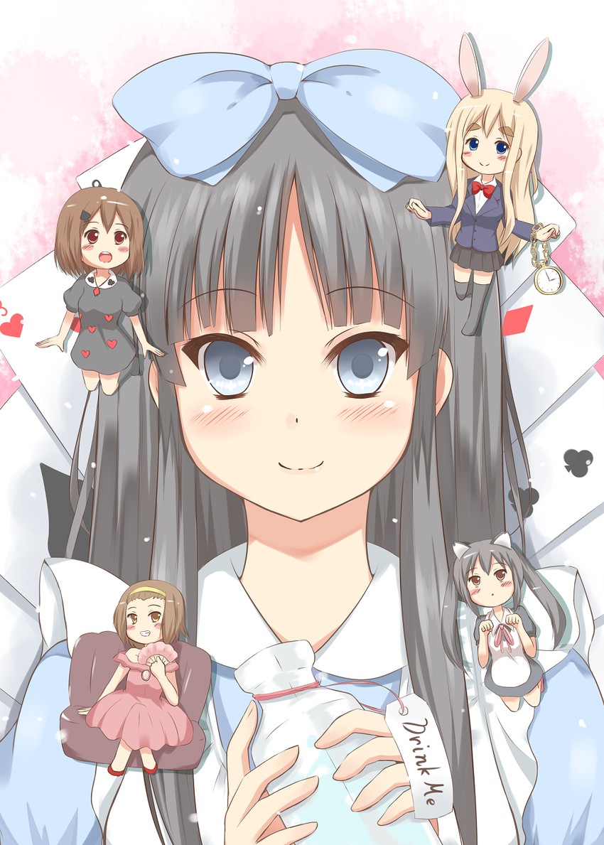 akiyama mio, nakano azusa, hirasawa yui, tainaka ritsu, and kotobuki tsumugi (k-on! and 1 more) drawn by chaa_(korone-ze)