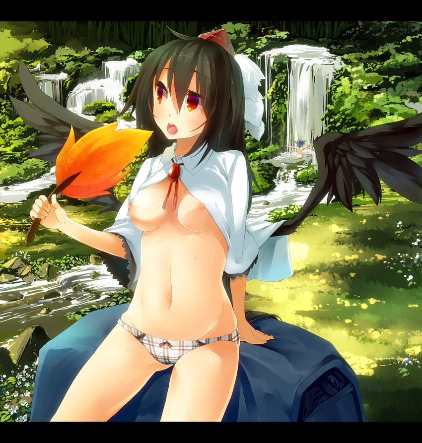 shameimaru aya and hinanawi tenshi (touhou) drawn by chig
