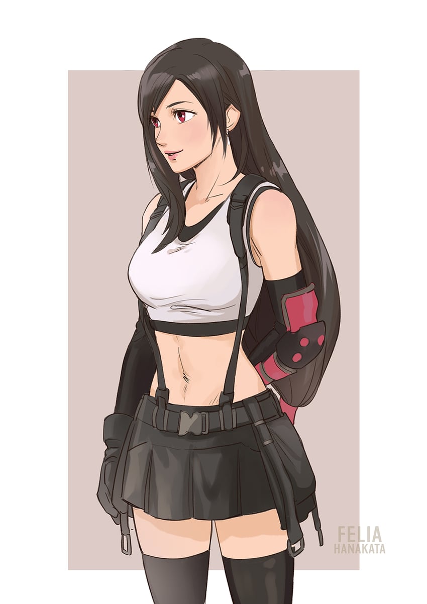 tifa lockhart (final fantasy and 2 more) drawn by felia_hanakata