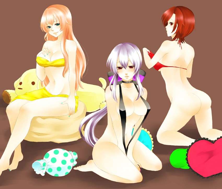 megurine luka, meiko, and yowane haku (vocaloid) drawn by nez-doll
