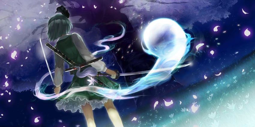 konpaku youmu and saigyou ayakashi (touhou and 1 more)