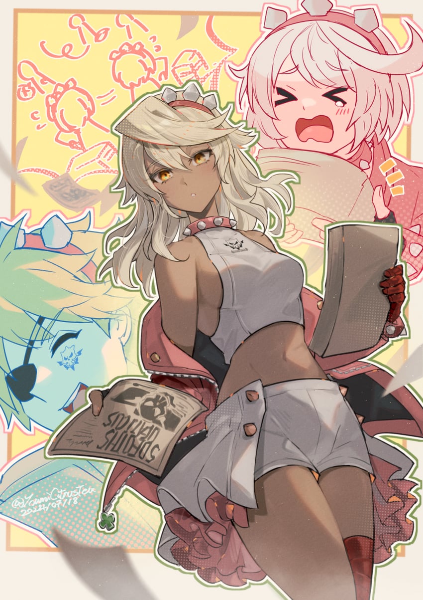 ramlethal valentine, elphelt valentine, and sin kiske (guilty gear and 1 more) drawn by youmicitrustea