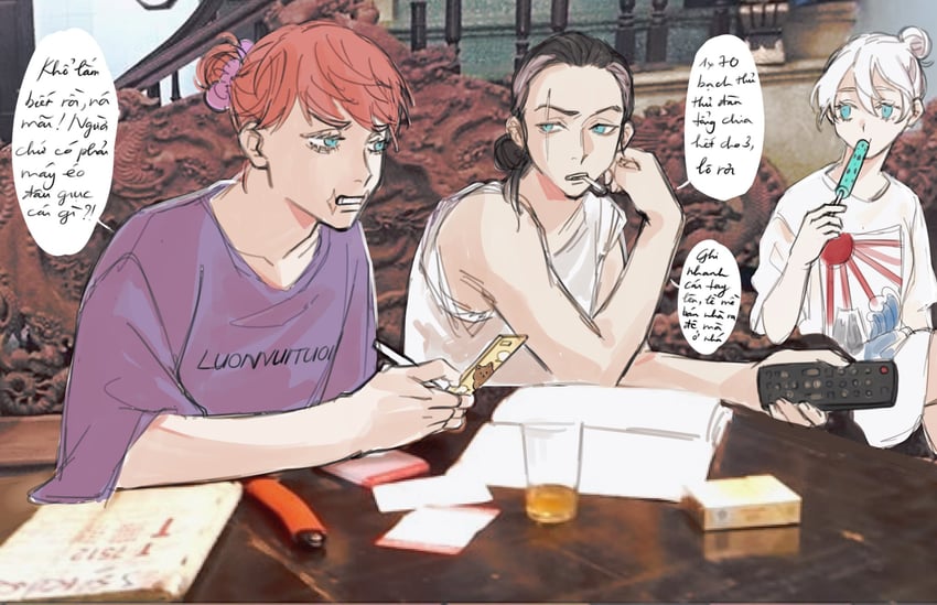 sanzu haruchiyo, akashi senju, and akashi takeomi (tokyo revengers) drawn by brumouss