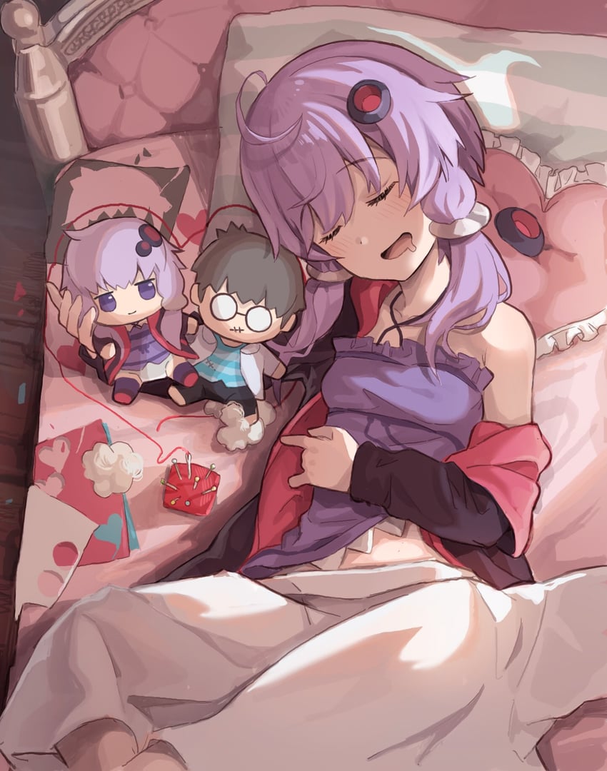 yuzuki yukari (vocaloid and 1 more) drawn by yasuhara_roku