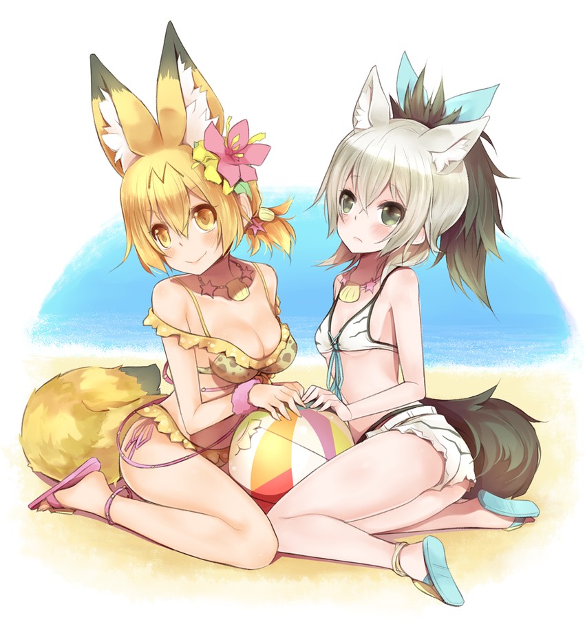 serval and aardwolf (kemono friends and 1 more) drawn by arashiya