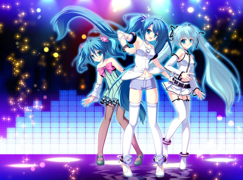 hatsune miku (vocaloid and 2 more) drawn by mikeou