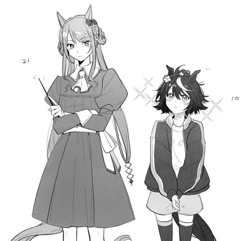 kitasan black and sweep tosho (umamusume) drawn by tsukiinu_(1174943116)