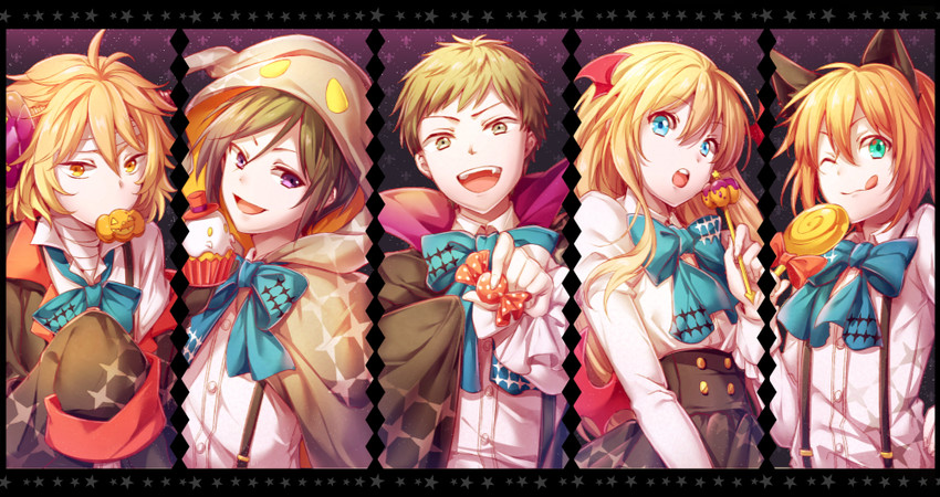 midare toushirou, yagen toushirou, atsushi toushirou, gotou toushirou, and shinano toushirou (touken ranbu) drawn by kiringo