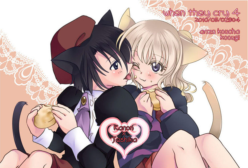 ushiromiya jessica and kanon (umineko no naku koro ni) drawn by koougi